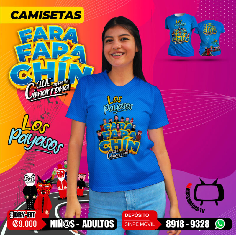Camiseta FaraFaraChin 1 Azul - Imagen 2