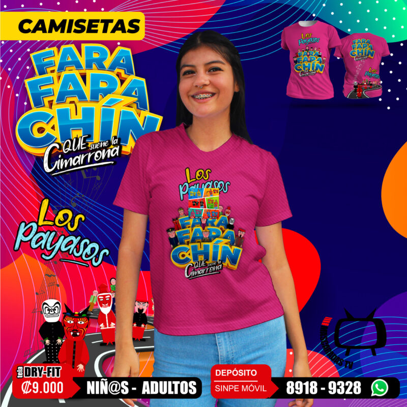 Camiseta FaraFaraChin 1 Fucsia - Imagen 2