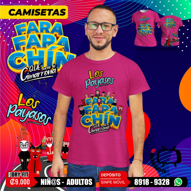 Camiseta FaraFaraChin 1 Fucsia - Imagen 3