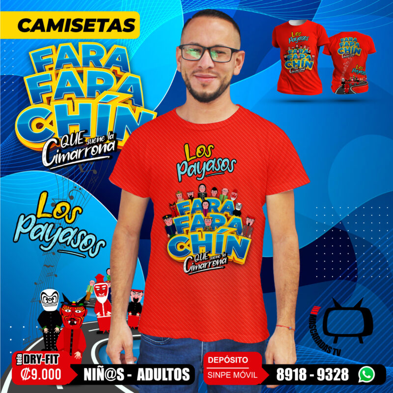 Camiseta FaraFaraChin 1 Roja - Imagen 3