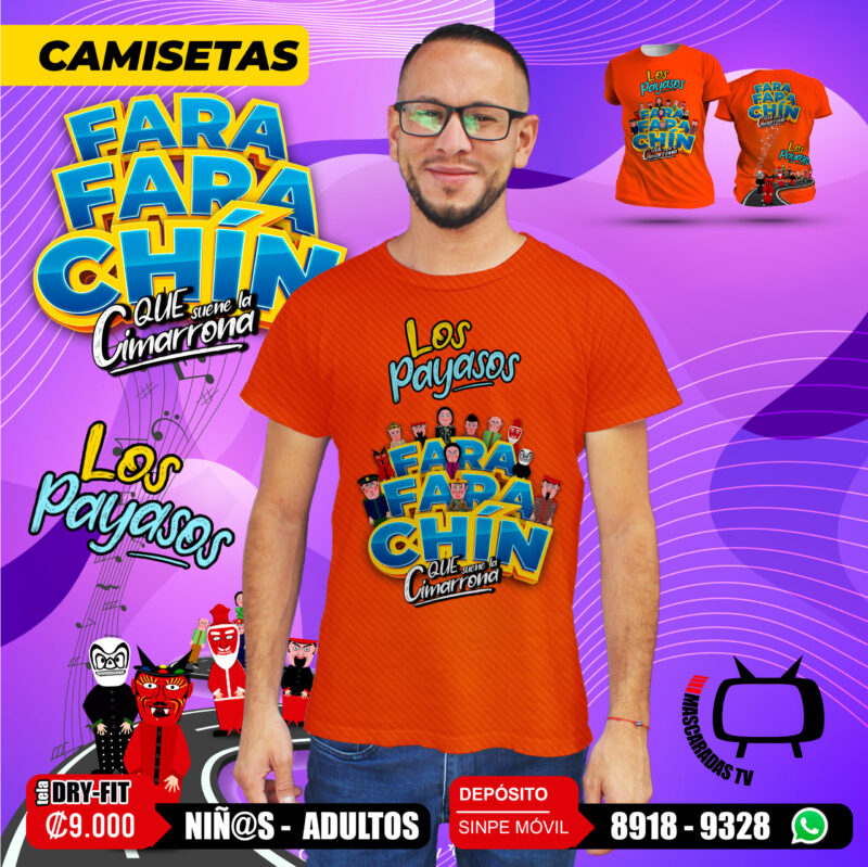 Camiseta FaraFaraChin 1 Naranja - Imagen 2