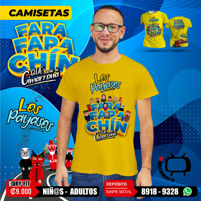 Camiseta FaraFaraChin 1 Amarilla - Imagen 2